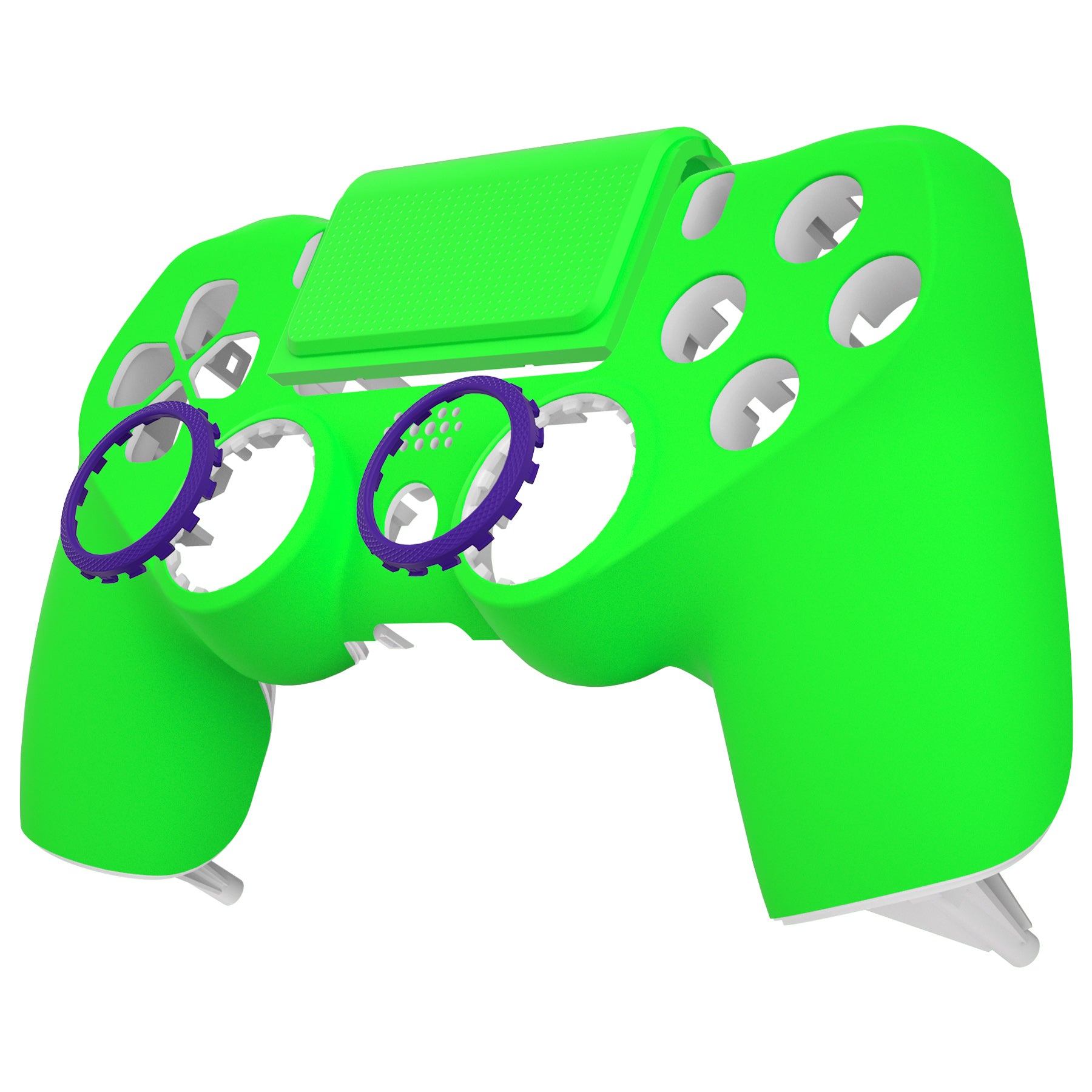 eXtremeRate Ghost Redesigned Front Housing Shell with Touch Pad Compatible  with PS4 Slim Pro Controller JDM-040/050/055 - Neon Green