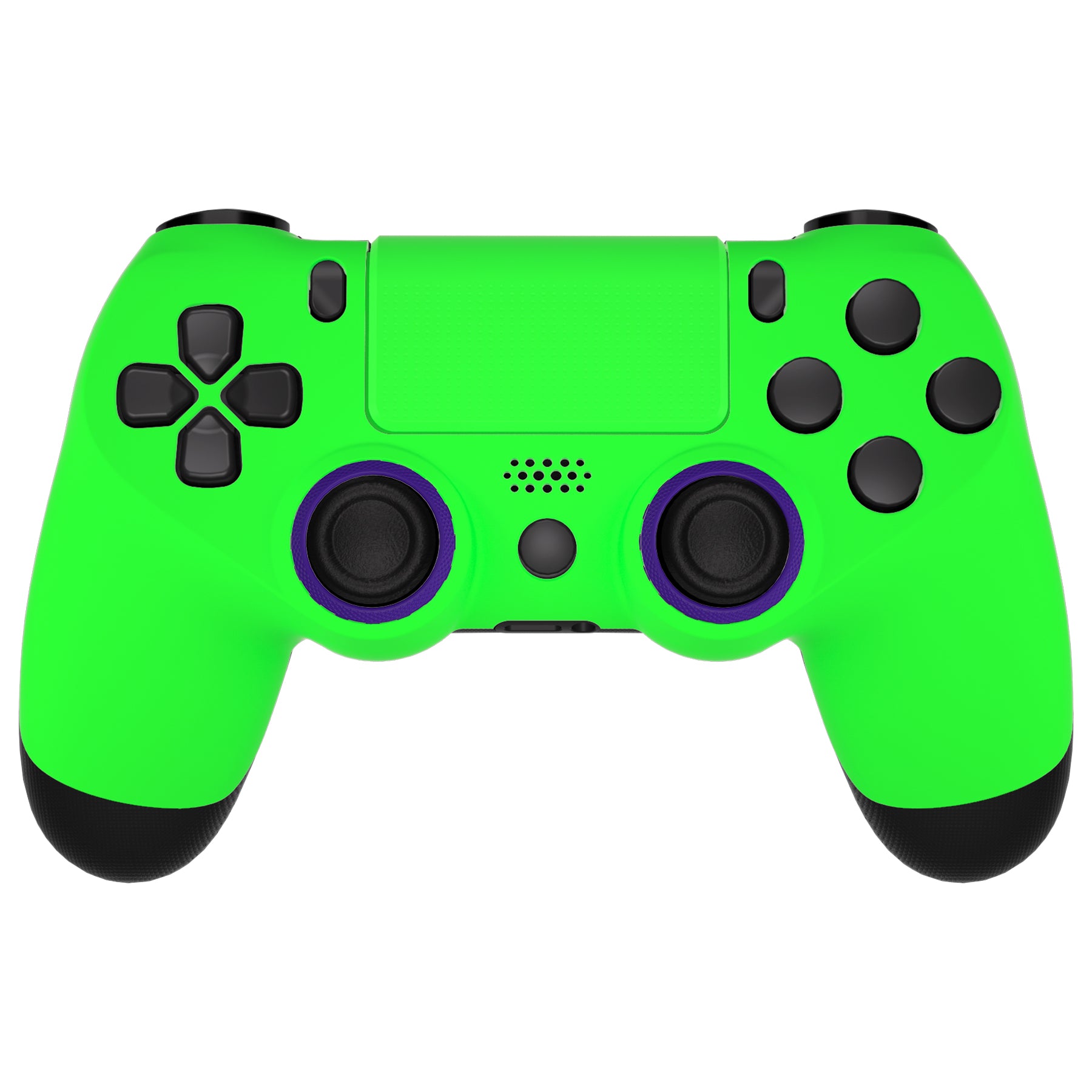 eXtremeRate Ghost Redesigned Front Housing Shell with Touch Pad Compatible  with PS4 Slim Pro Controller JDM-040/050/055 - Neon Green