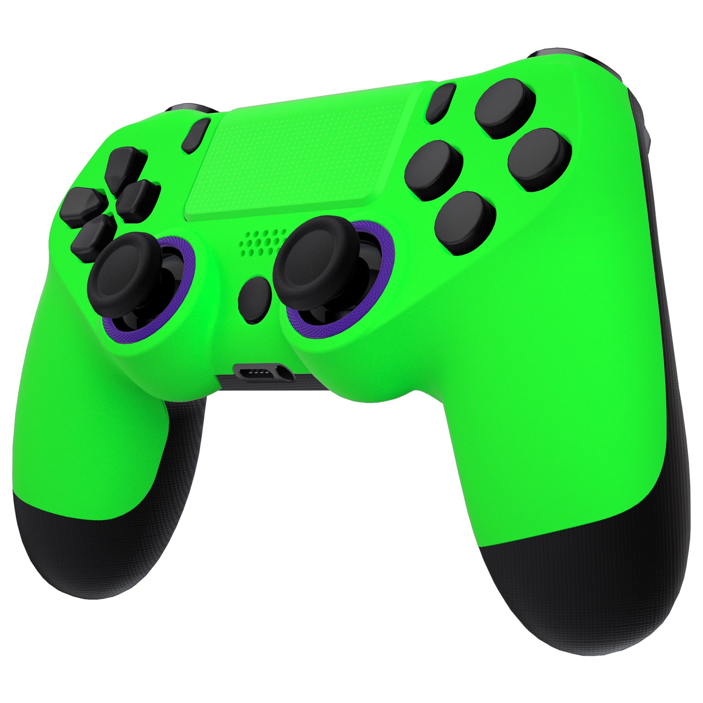 eXtremeRate Retail Neon Green Ghost Replacement Faceplate Touchpad, Redesigned Soft Touch Housing Shell Touch Pad Compatible with PS4 Slim Pro Controller JDM-040/050/055 - Controller NOT Included - GHP4P007