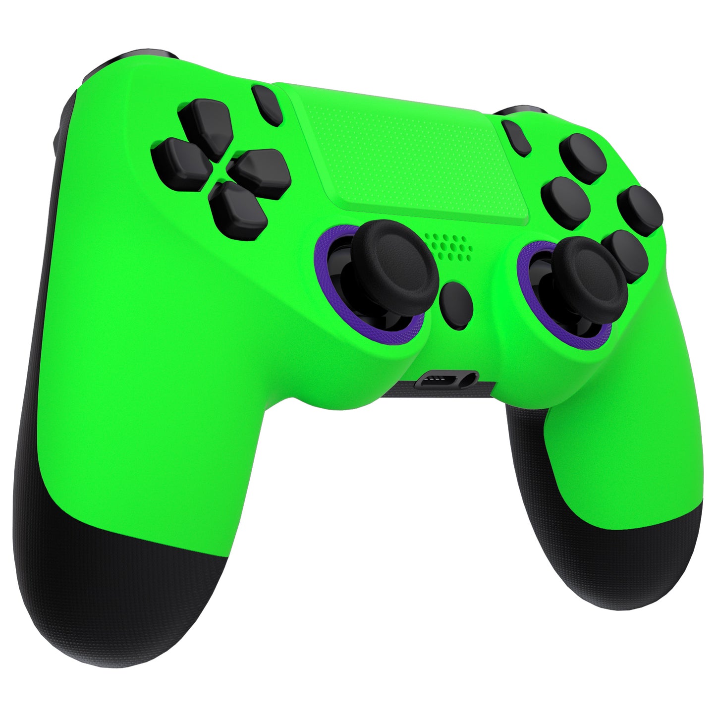 eXtremeRate Retail Neon Green Ghost Replacement Faceplate Touchpad, Redesigned Soft Touch Housing Shell Touch Pad Compatible with PS4 Slim Pro Controller JDM-040/050/055 - Controller NOT Included - GHP4P007