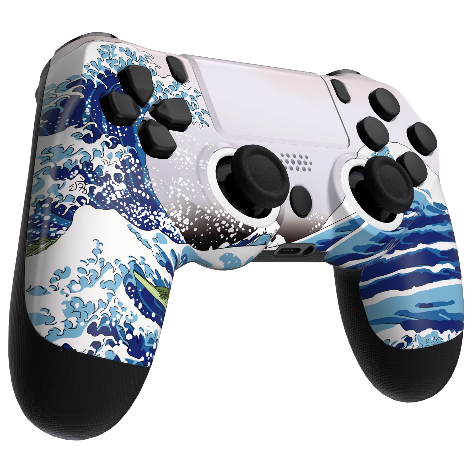 eXtremeRate Ghost Redesigned Front Housing Shell with Touch Pad Compatible  with PS4 Slim Pro Controller JDM-040/050/055 - The Great Wave