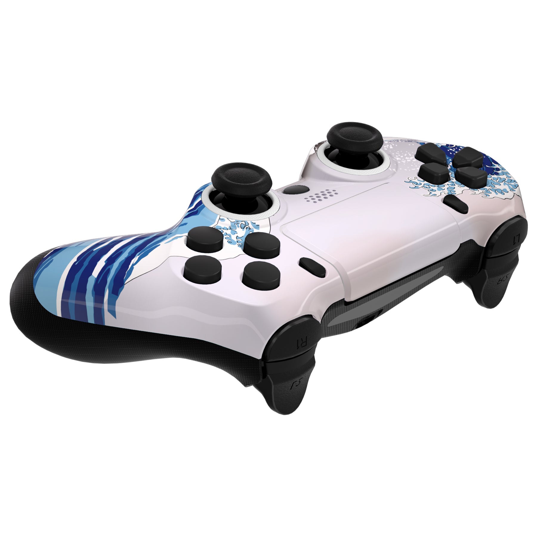 eXtremeRate Ghost Redesigned Front Housing Shell with Touch Pad Compatible  with PS4 Slim Pro Controller JDM-040/050/055 - The Great Wave