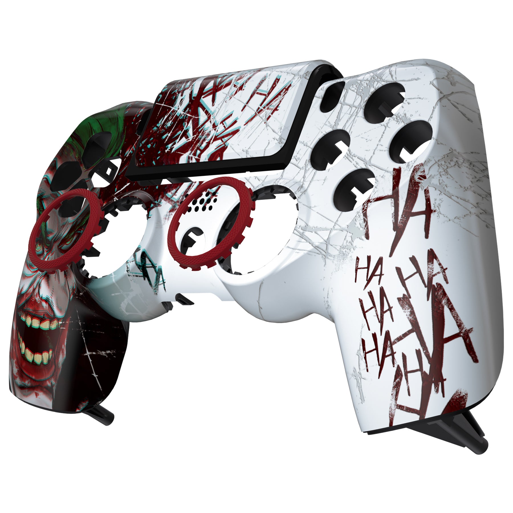 eXtremeRate Retail Clown HAHAHA Ghost Replacement Faceplate Touchpad Cover, Redesigned Housing Shell Case Touch Pad Compatible with PS4 Slim Pro Controller JDM-040/050/055 - Controller NOT Included - GHP4T002