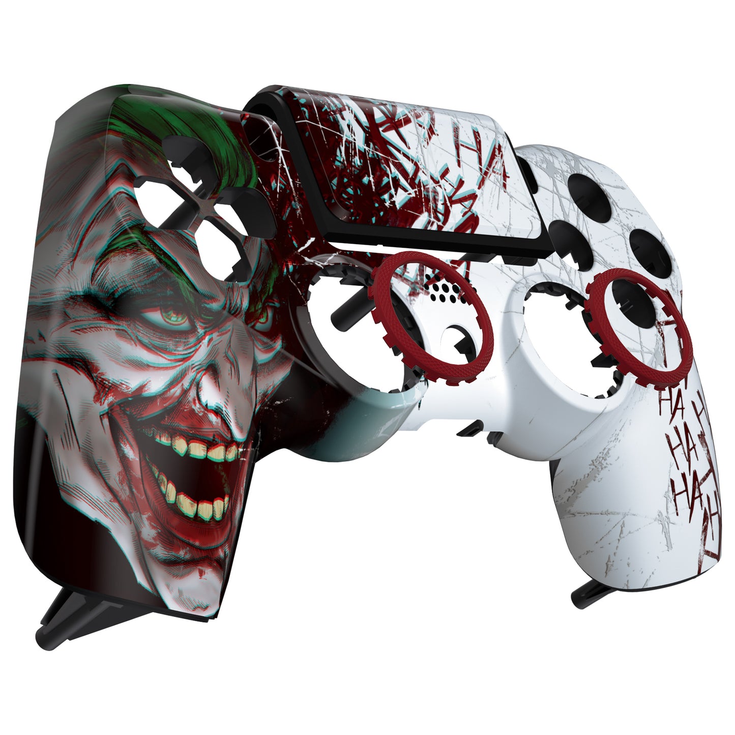 eXtremeRate Retail Clown HAHAHA Ghost Replacement Faceplate Touchpad Cover, Redesigned Housing Shell Case Touch Pad Compatible with PS4 Slim Pro Controller JDM-040/050/055 - Controller NOT Included - GHP4T002