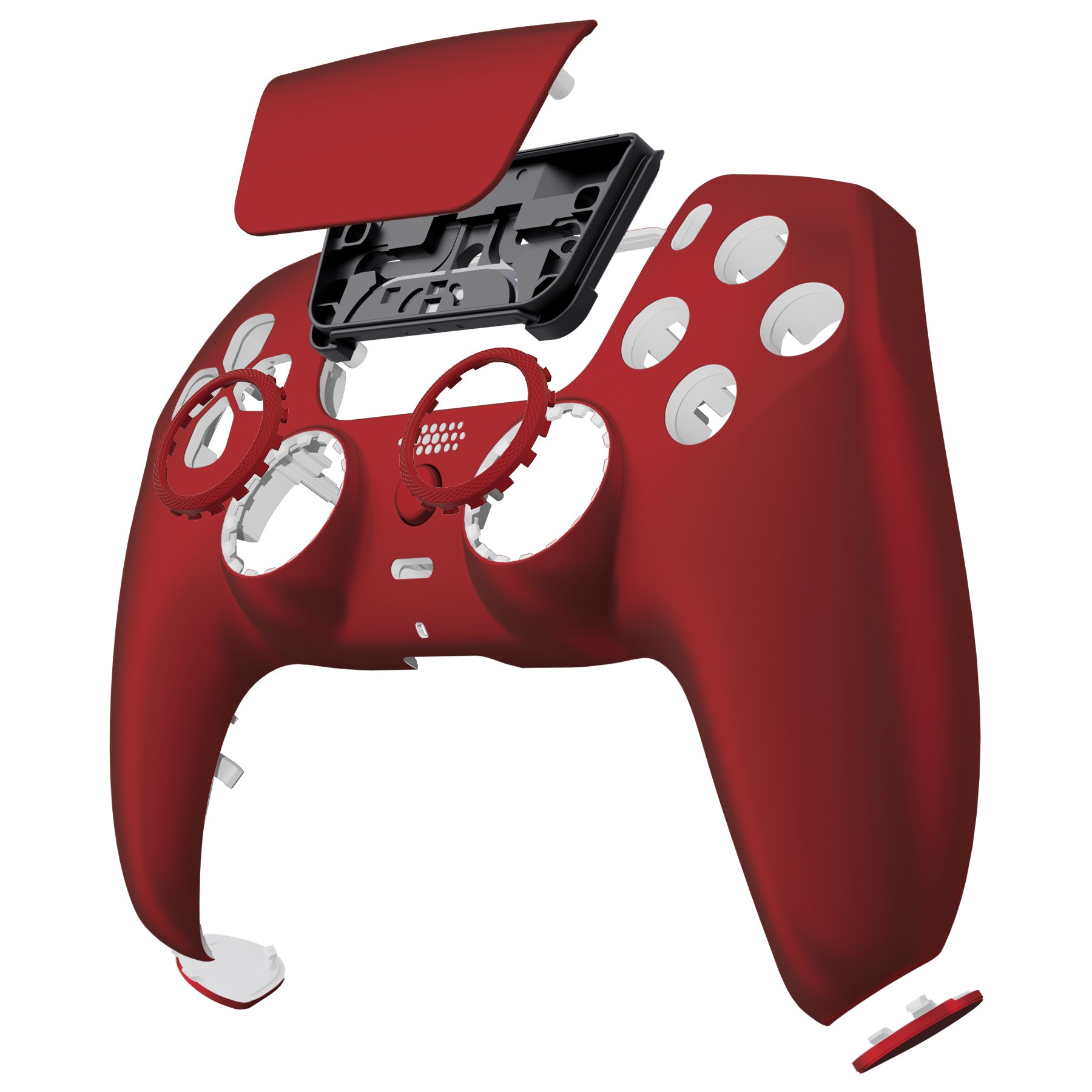 eXtremeRate Retail LUNA Redesigned Scarlet Red Soft Touch Front Shell Touchpad Compatible with ps5 Controller BDM-010 BDM-020 BDM-030, DIY Replacement Housing Custom Touch Pad Cover Compatible with ps5 Controller - GHPFP002