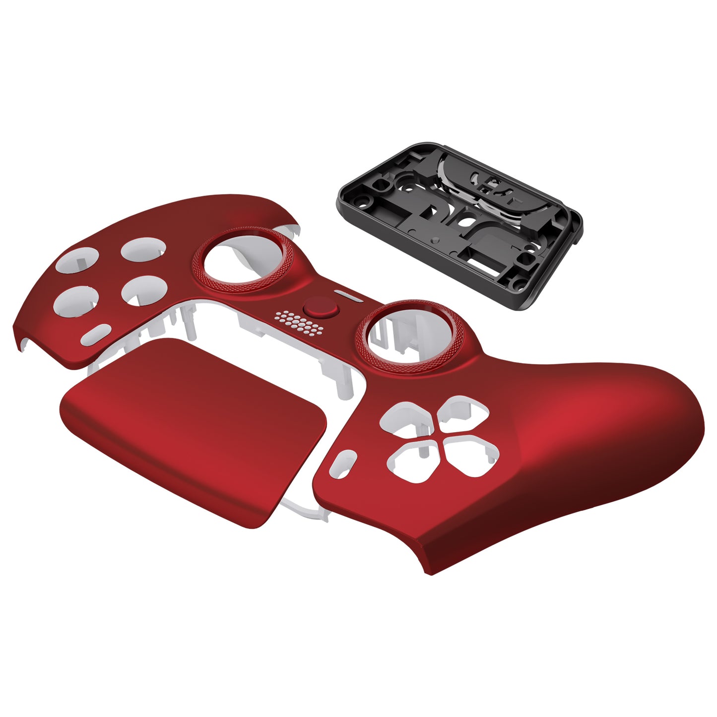 eXtremeRate Retail LUNA Redesigned Scarlet Red Soft Touch Front Shell Touchpad Compatible with ps5 Controller BDM-010 BDM-020 BDM-030, DIY Replacement Housing Custom Touch Pad Cover Compatible with ps5 Controller - GHPFP002