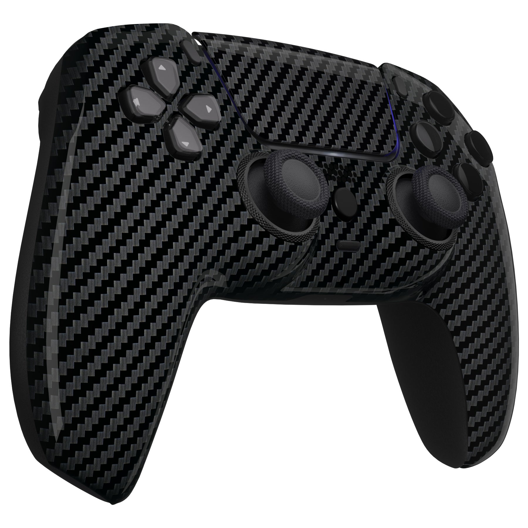 eXtremeRate Retail LUNA Redesigned Graphite Carbon Fiber Pattern Front Shell Touchpad Compatible with ps5 Controller BDM-010 BDM-020 BDM-030, DIY Replacement Housing Custom Touch Pad Cover Compatible with ps5 Controller - GHPFS001