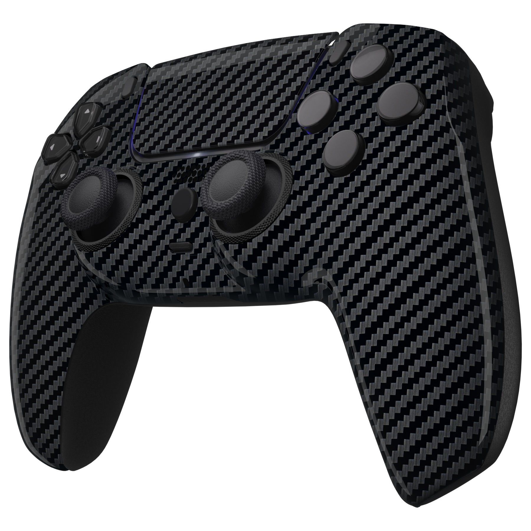 eXtremeRate LUNA Redesigned Replacement Front Shell with Touchpad  Compatible with PS5 Controller BDM-010/020/030/040 - Graphite Carbon Fiber