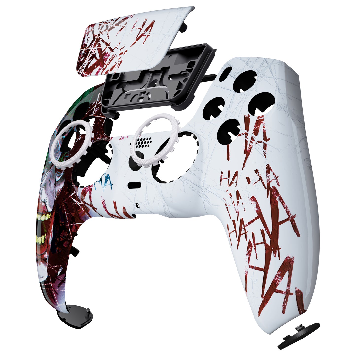 eXtremeRate Retail LUNA Redesigned Clown HAHAHA Front Shell Touchpad Compatible with ps5 Controller BDM-010 BDM-020 BDM-030, DIY Replacement Housing Custom Touch Pad Cover Compatible with ps5 Controller - GHPFT001