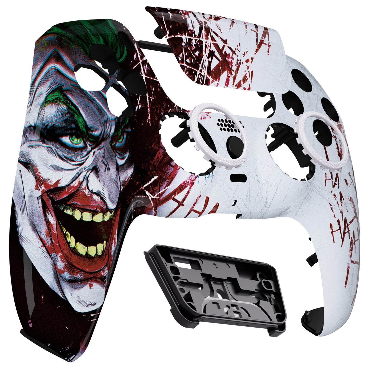 eXtremeRate Retail LUNA Redesigned Clown HAHAHA Front Shell Touchpad Compatible with ps5 Controller BDM-010 BDM-020 BDM-030, DIY Replacement Housing Custom Touch Pad Cover Compatible with ps5 Controller - GHPFT001