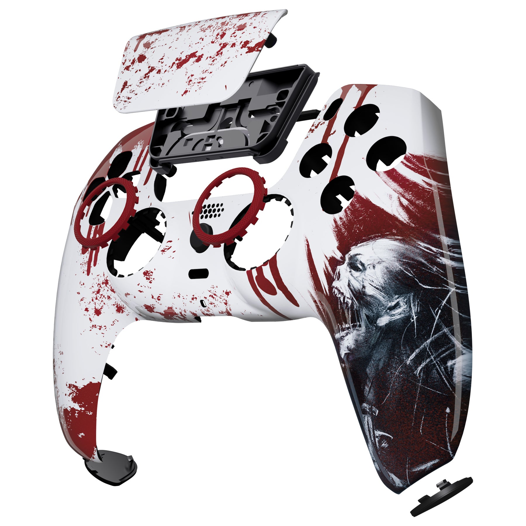 eXtremeRate LUNA Redesigned Replacement Front Shell with Touchpad  Compatible with PS5 Controller BDM-010/020/030/040 - Blood Zombie