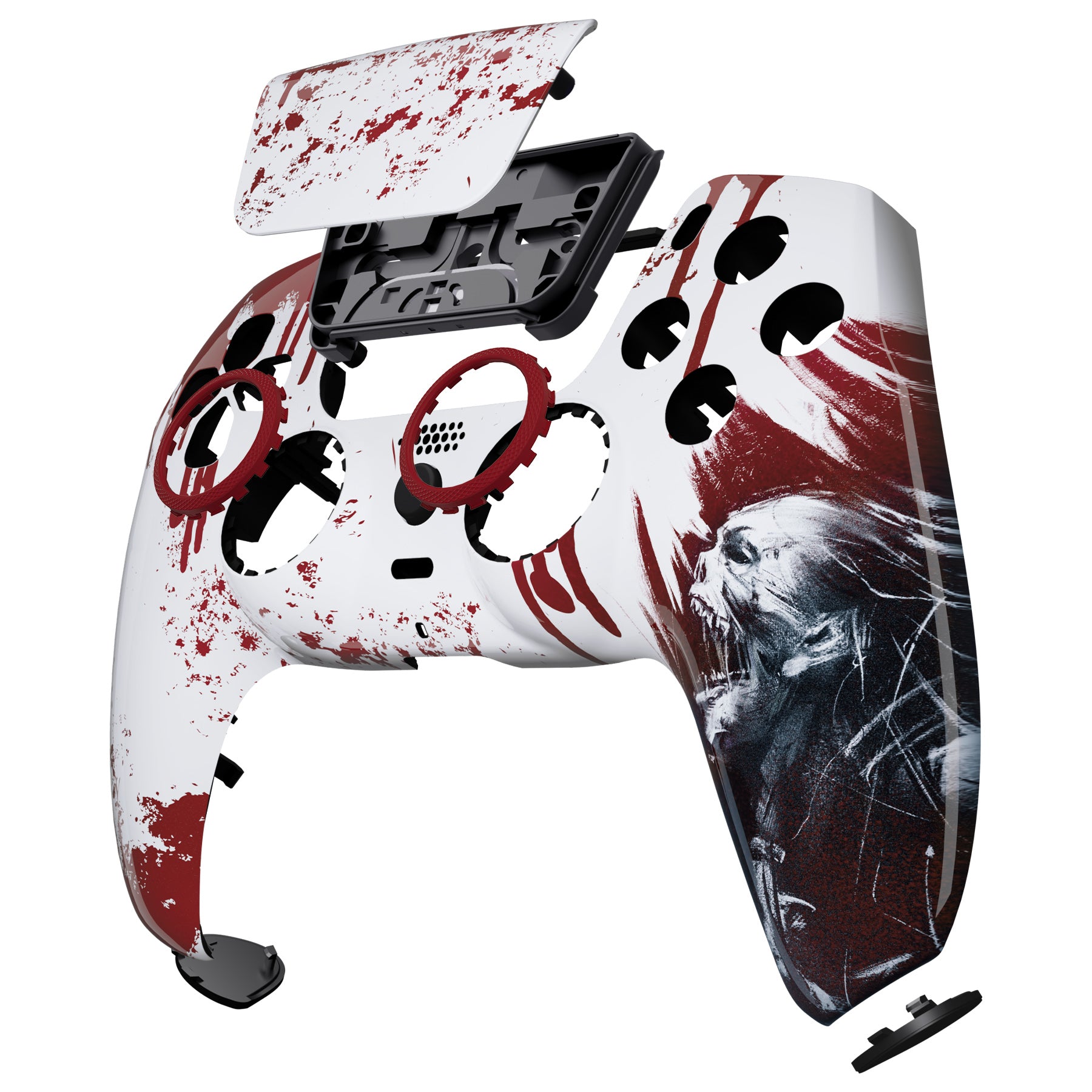 eXtremeRate Retail LUNA Redesigned Blood Zombie Front Shell Touchpad Compatible with ps5 Controller BDM-010 BDM-020 BDM-030, DIY Replacement Housing Custom Touch Pad Cover Compatible with ps5 Controller - GHPFT002