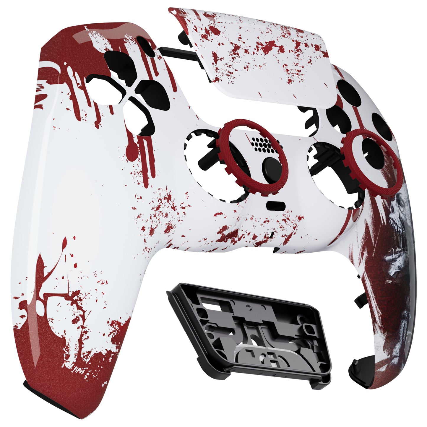 eXtremeRate Retail LUNA Redesigned Blood Zombie Front Shell Touchpad Compatible with ps5 Controller BDM-010 BDM-020 BDM-030, DIY Replacement Housing Custom Touch Pad Cover Compatible with ps5 Controller - GHPFT002