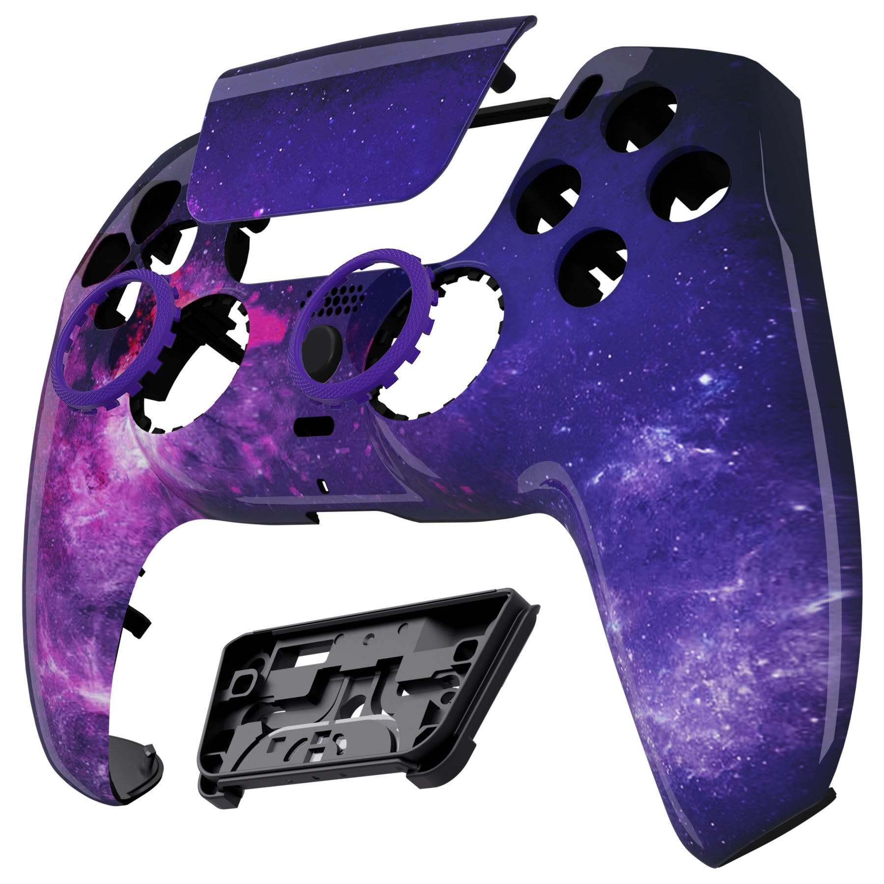 eXtremeRate Retail LUNA Redesigned Nebula Galaxy Front Shell Touchpad Compatible with ps5 Controller BDM-010 BDM-020 BDM-030, DIY Replacement Housing Custom Touch Pad Cover Compatible with ps5 Controller - GHPFT005