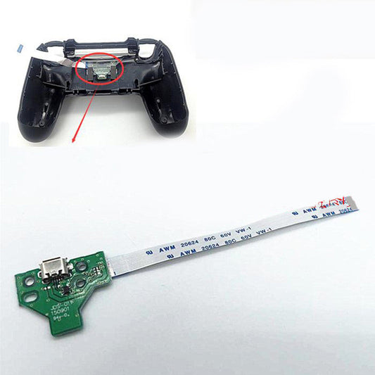 eXtremeRate Retail USb Charging Port Charger Socket Board & Flex Cable For 2rd ps4 Controller Blue - GP4F0042