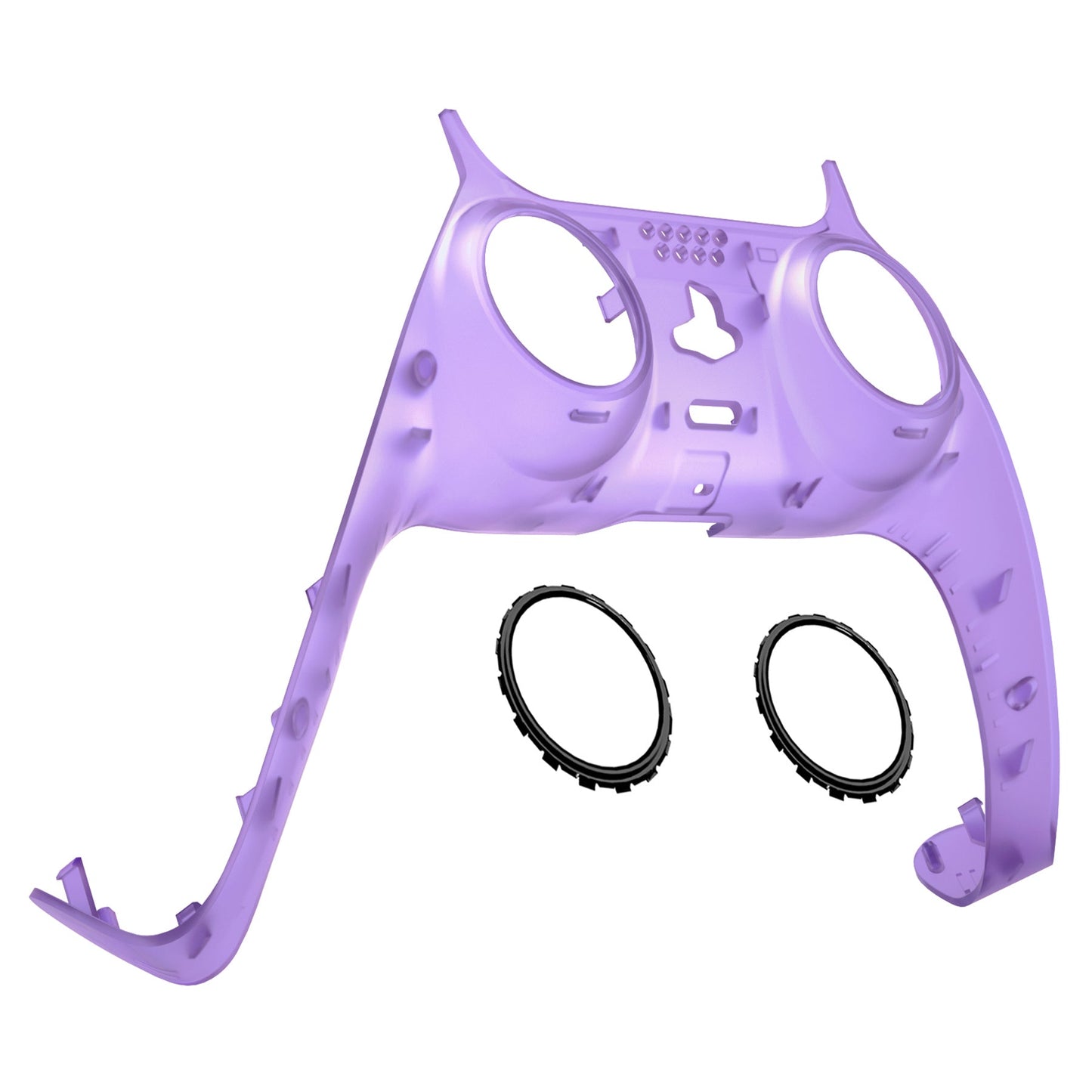 eXtremeRate Retail Clear Atomic Purple Decorative Trim Shell for ps5 Controller, DIY Replacement Clip Shell for ps5 Controller, Custom Plates Cover for ps5 Controller with Accent Rings - GPFM5005