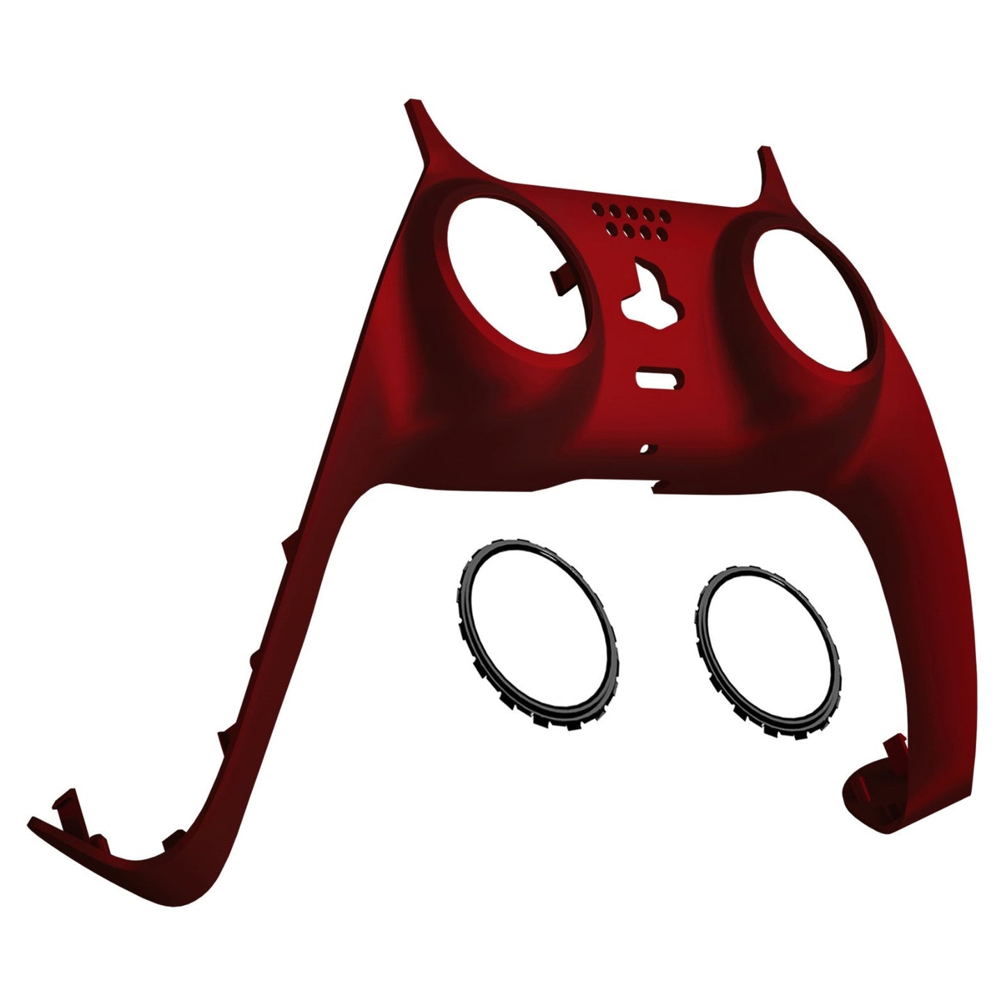 eXtremeRate Retail Scarlet Red Decorative Trim Shell Compatible with ps5 Controller, DIY Replacement Clip Shell, Custom Plates Cover Compatible with ps5 Controller with Accent Rings - GPFP3003