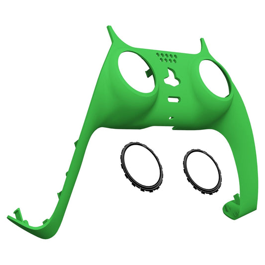eXtremeRate Retail Green Decorative Trim Shell Compatible with ps5 Controller, DIY Replacement Clip Shell, Custom Plates Cover Compatible with ps5 Controller with Accent Rings - GPFP3006