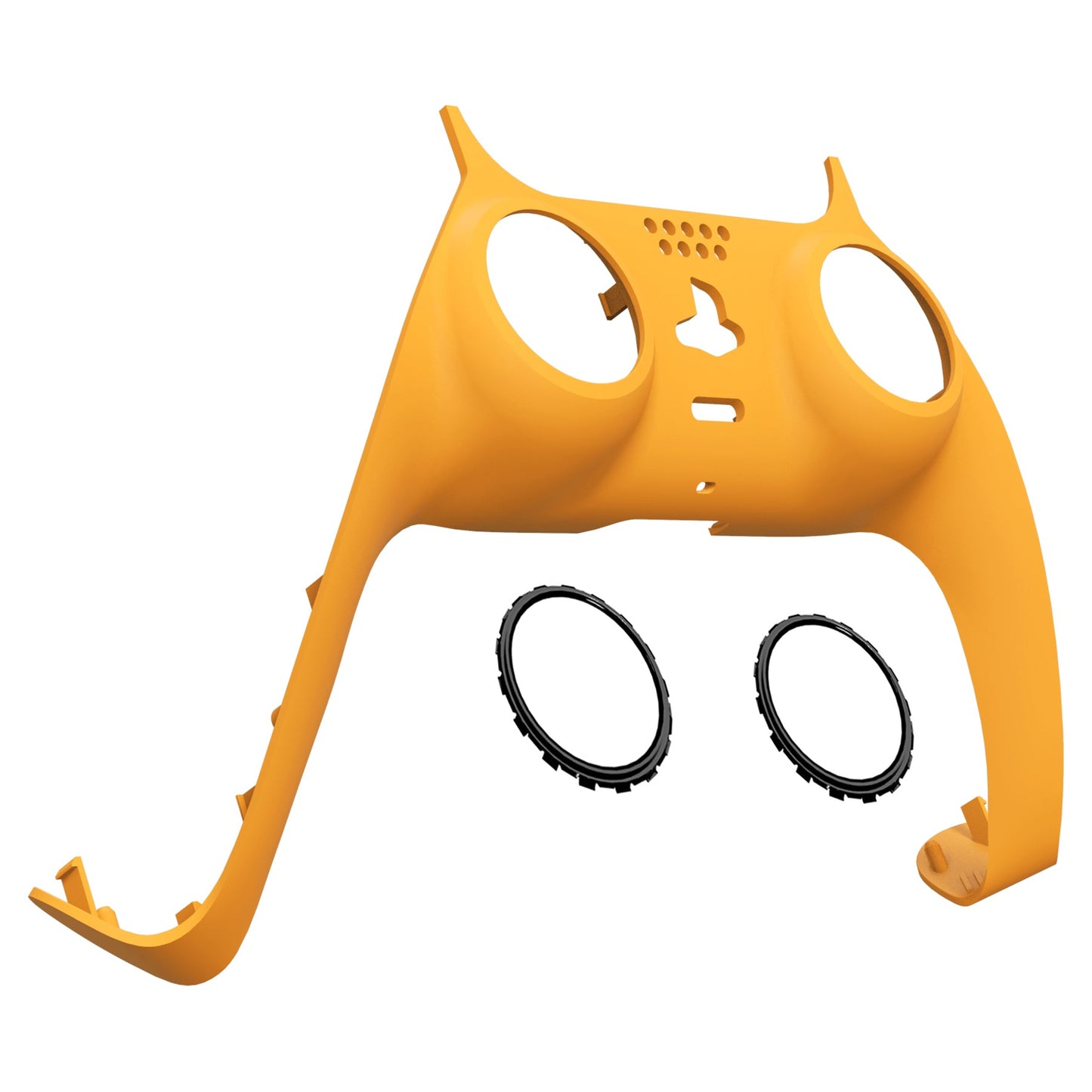 eXtremeRate Retail Caution Yellow Decorative Trim Shell Compatible with ps5 Controller, DIY Replacement Clip Shell, Custom Plates Cover Compatible with ps5 Controller with Accent Rings - GPFP3009