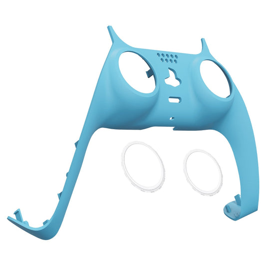 eXtremeRate Retail Heaven Blue Decorative Trim Shell Compatible with ps5 Controller, DIY Replacement Clip Shell, Custom Plates Cover Compatible with ps5 Controller with Accent Rings - GPFP3010