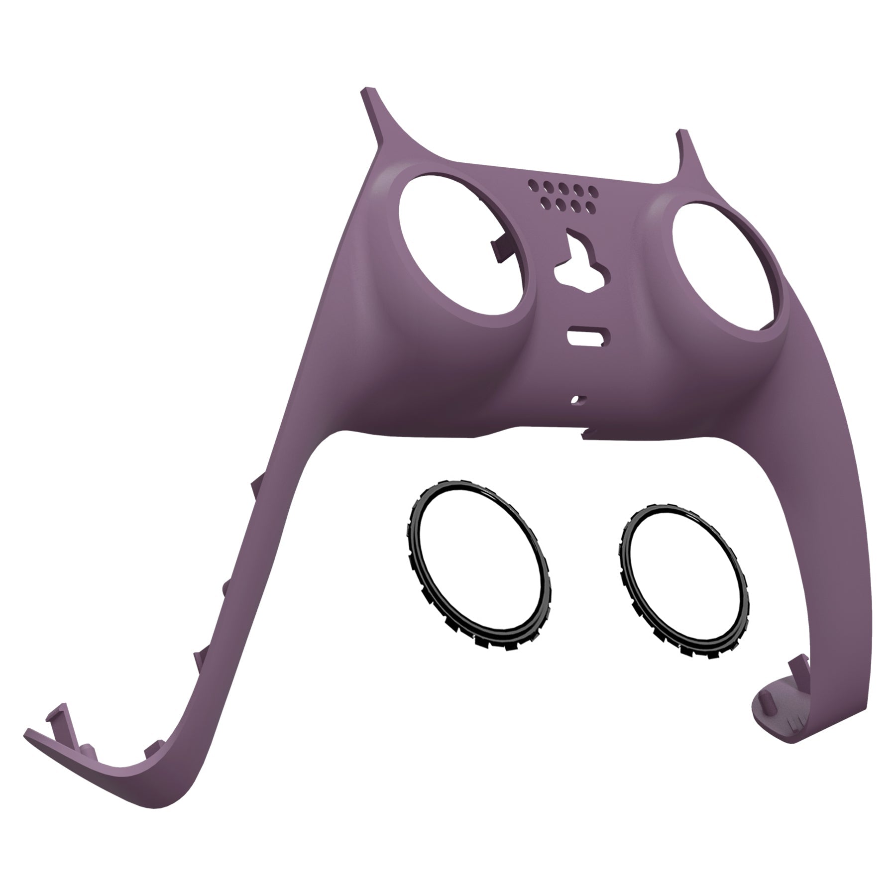 eXtremeRate Retail Dark Grayish Violet Decorative Trim Shell Compatible with ps5 Controller, DIY Replacement Clip Shell, Custom Plates Cover Compatible with ps5 Controller with Accent Rings - GPFP3026