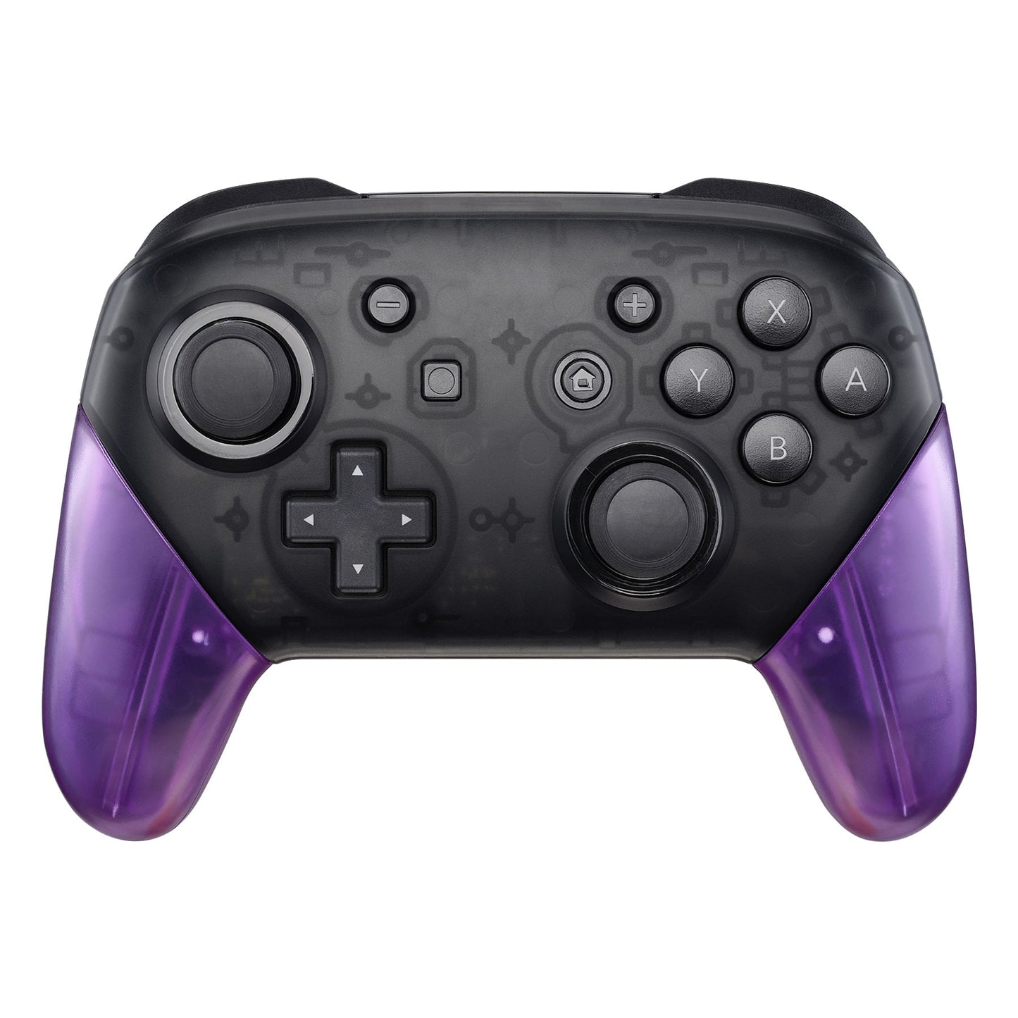 eXtremeRate Retail Clear Atomic Purple Replacement Handle Grips for Nintendo Switch Pro Controller, DIY Hand Grip Shell for Nintendo Switch Pro - Controller NOT Included - GRM505