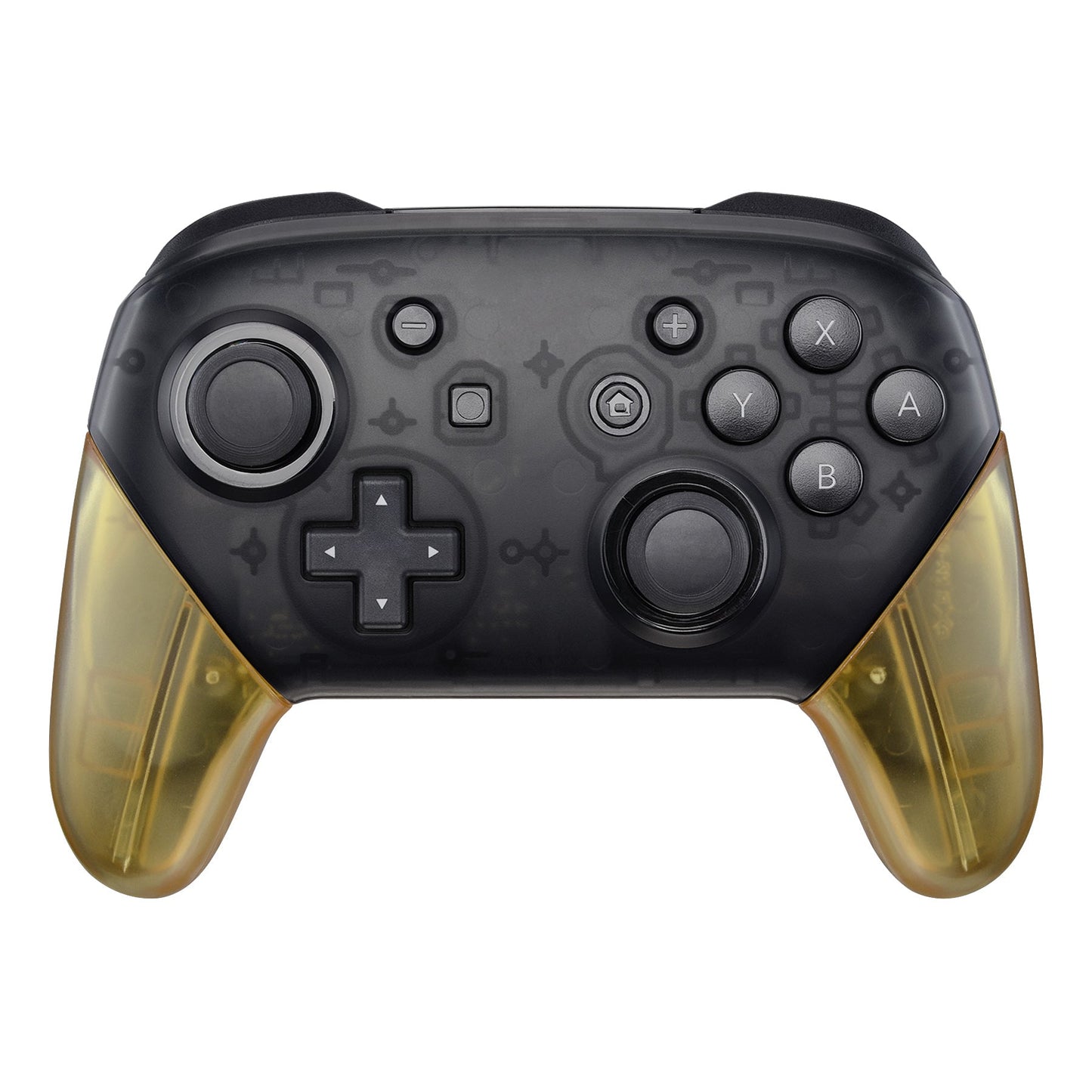 eXtremeRate Retail Amber Yellow Replacement Handle Grips for Nintendo Switch Pro Controller, DIY Hand Grip Shell for Nintendo Switch Pro - Controller NOT Included - GRM509