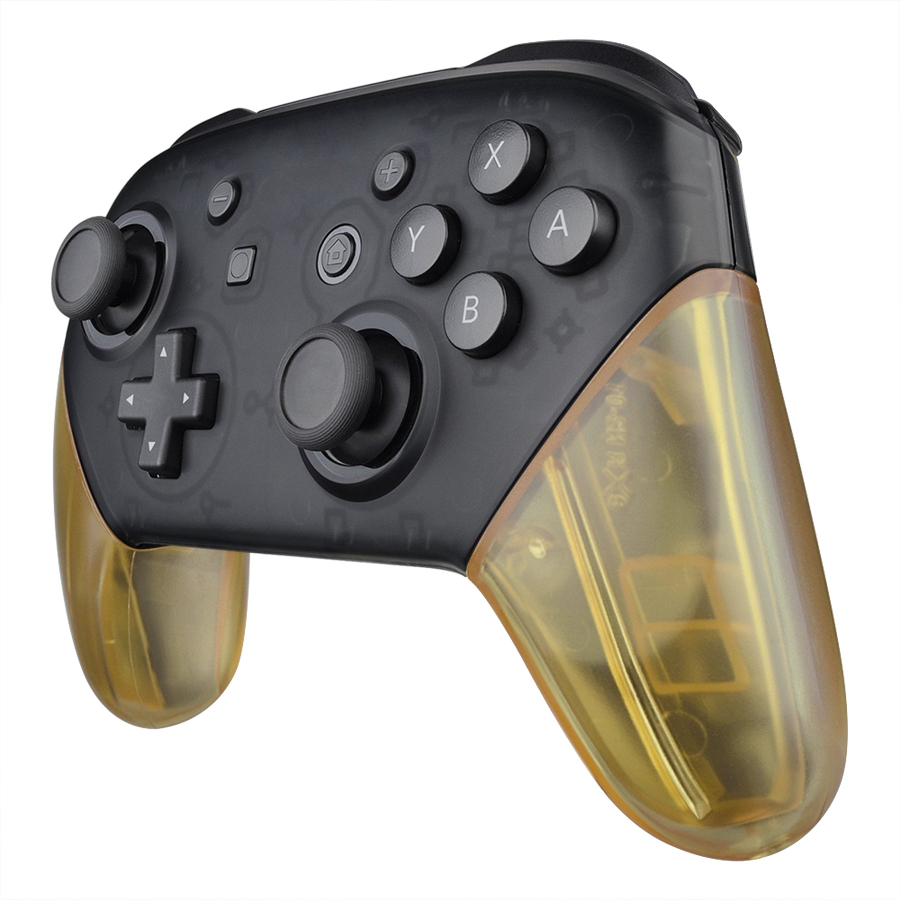 eXtremeRate Retail Amber Yellow Replacement Handle Grips for Nintendo Switch Pro Controller, DIY Hand Grip Shell for Nintendo Switch Pro - Controller NOT Included - GRM509