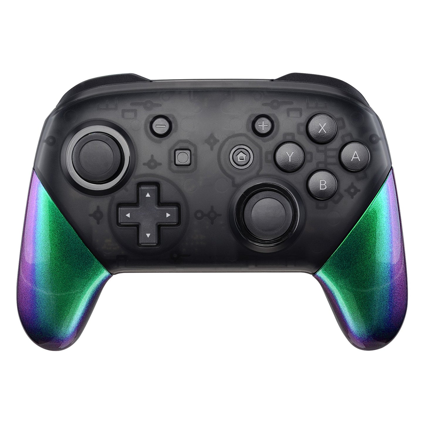 eXtremeRate Retail Chameleon Replacement Handle Grips for Nintendo Switch Pro Controller, Green Purple DIY Hand Grip Shell for Nintendo Switch Pro - Controller NOT Included - GRP311