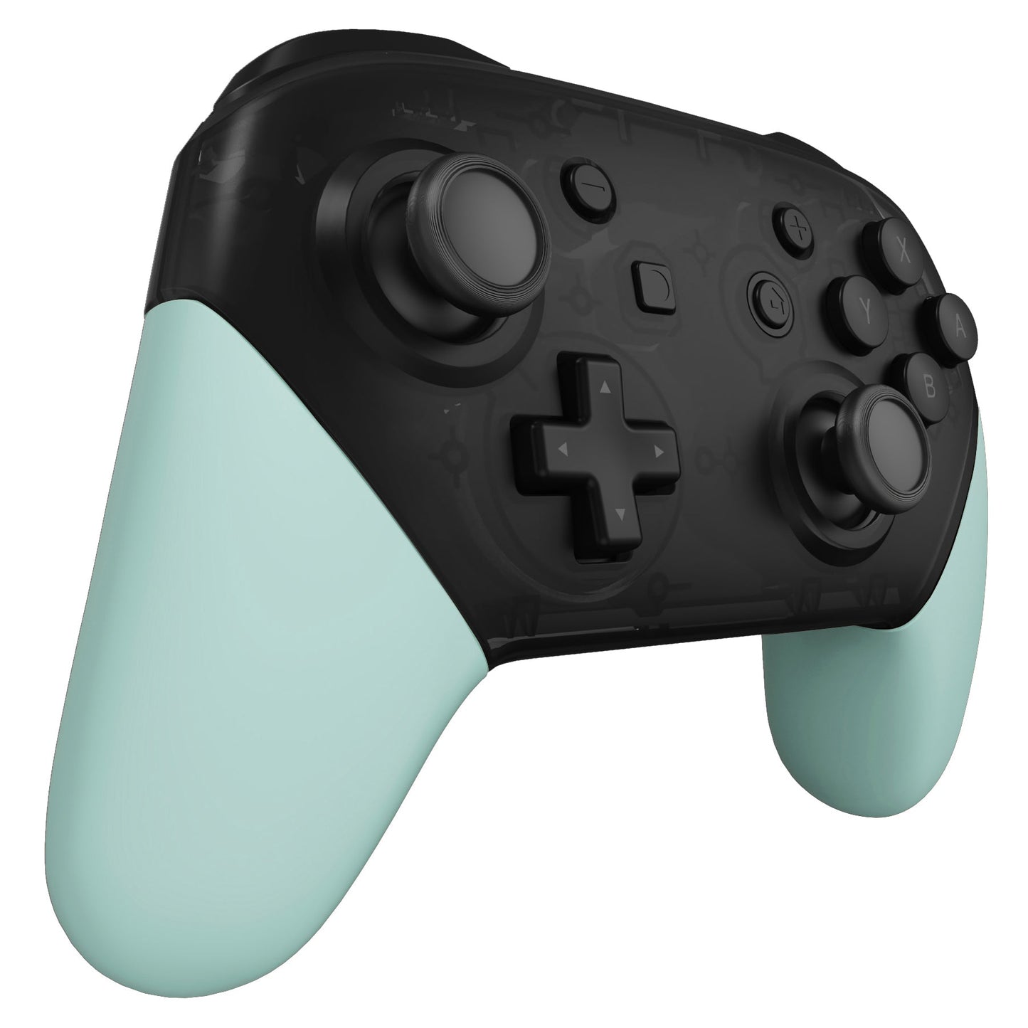eXtremeRate Retail Light Cyan Replacement Handle Grips for NS Switch Pro Controller, Soft Touch DIY Hand Grip Shell for NS Switch Pro Controller - Controller NOT Included - GRP327
