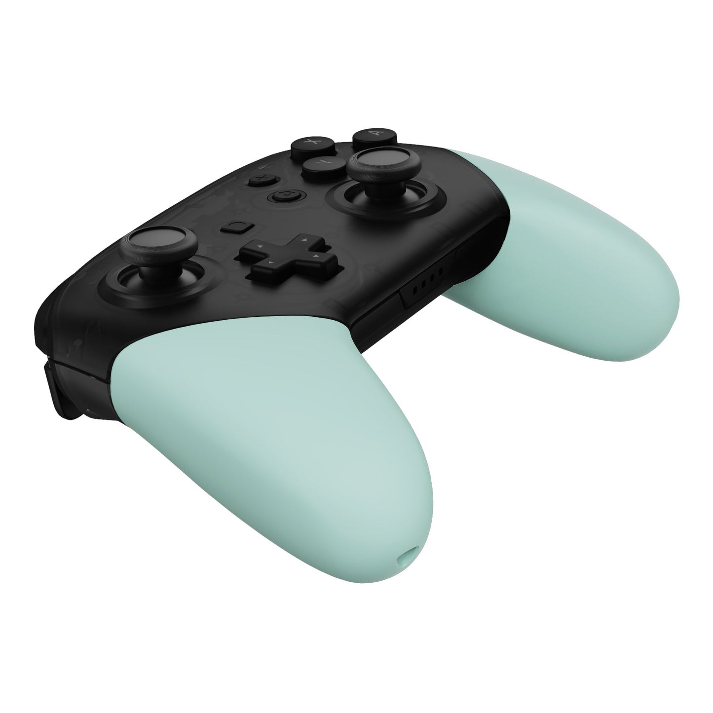 eXtremeRate Retail Light Cyan Replacement Handle Grips for NS Switch Pro Controller, Soft Touch DIY Hand Grip Shell for NS Switch Pro Controller - Controller NOT Included - GRP327