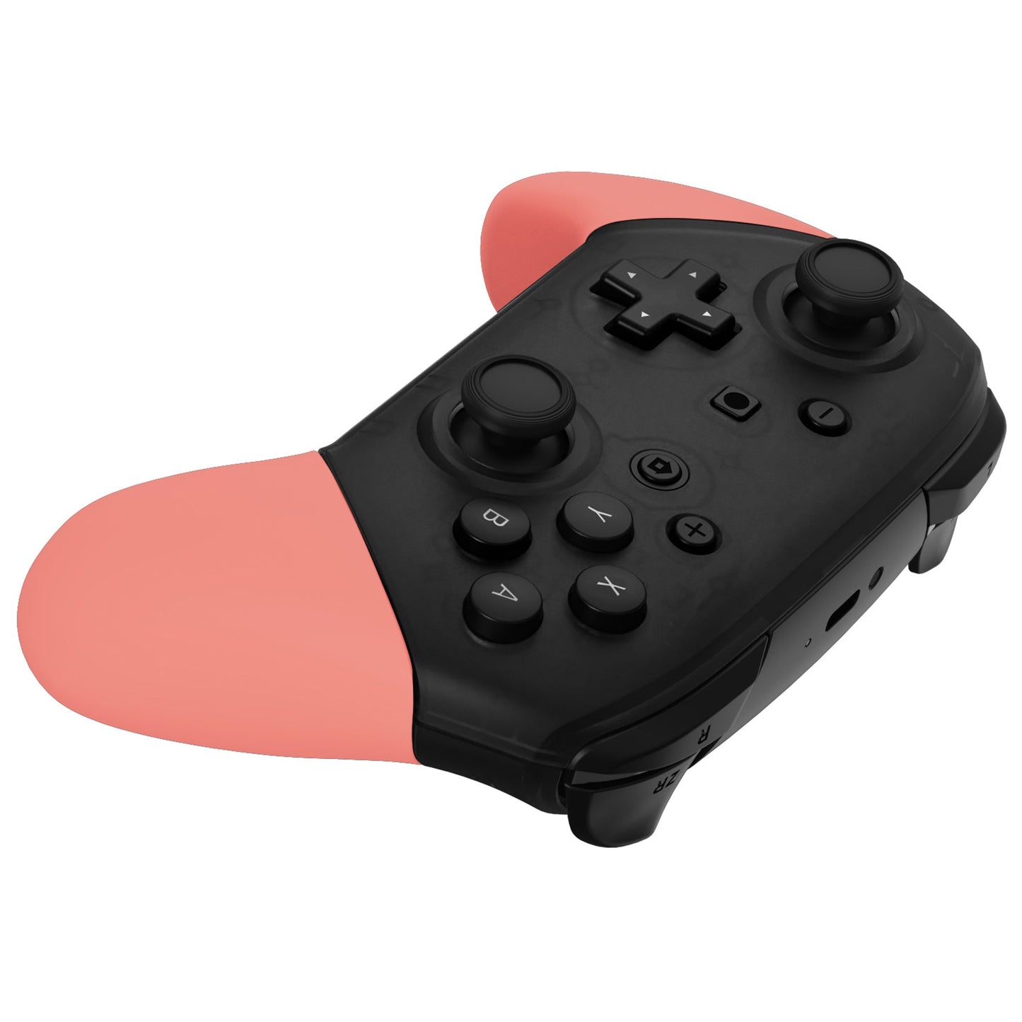 eXtremeRate Retail Coral Replacement Handle Grips for NS Switch Pro Controller, Soft Touch DIY Hand Grip Shell for NS Switch Pro Controller - Controller NOT Included - GRP346