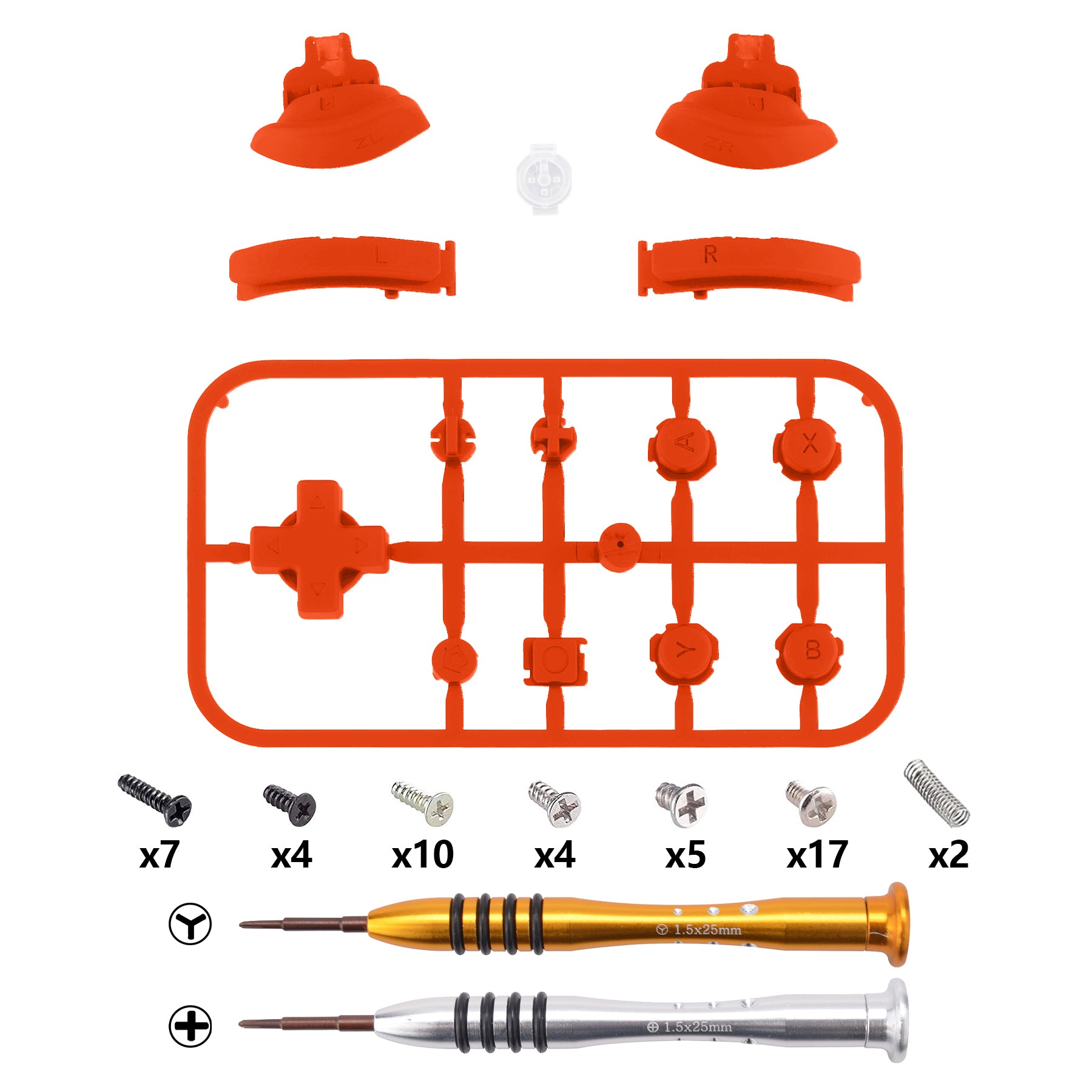 eXtremeRate Replacement Full Set Buttons for NS Switch Lite - Orange