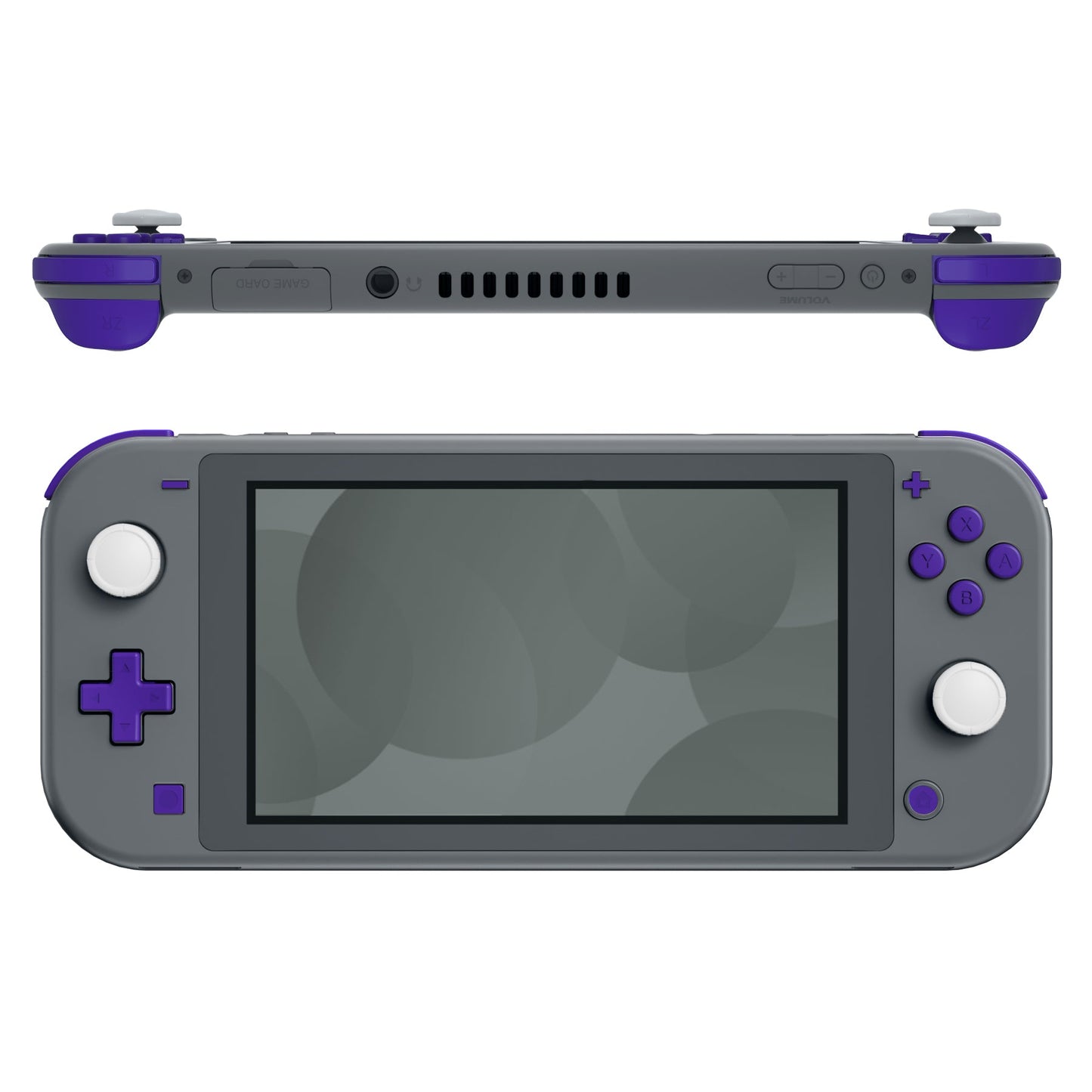 eXtremeRate Retail Purple Replacement ABXY Home Capture Plus Minus Keys Dpad L R ZL ZR Trigger for NS Switch Lite, Full Set Buttons Repair Kits with Tools for NS Switch Lite - HL507