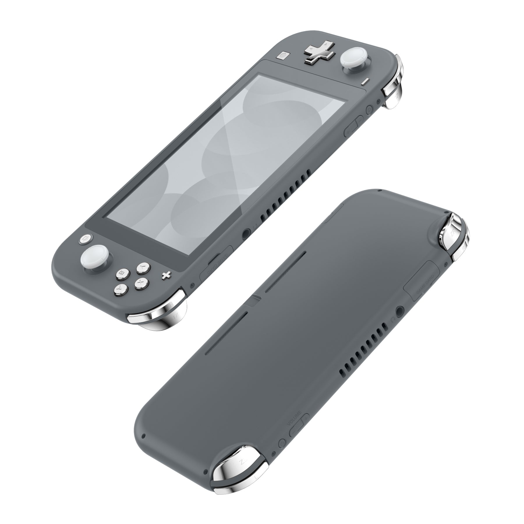 eXtremeRate Replacement Full Set Buttons for NS Switch Lite - Chrome Silver  Glossy
