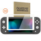 eXtremeRate Retail 2 Pack White Border Transparent HD Saver Protector Film, Tempered Glass Screen Protector for Nintendo Switch Lite [Anti-Scratch, Anti-Fingerprint, Shatterproof, Bubble-Free] - HL708