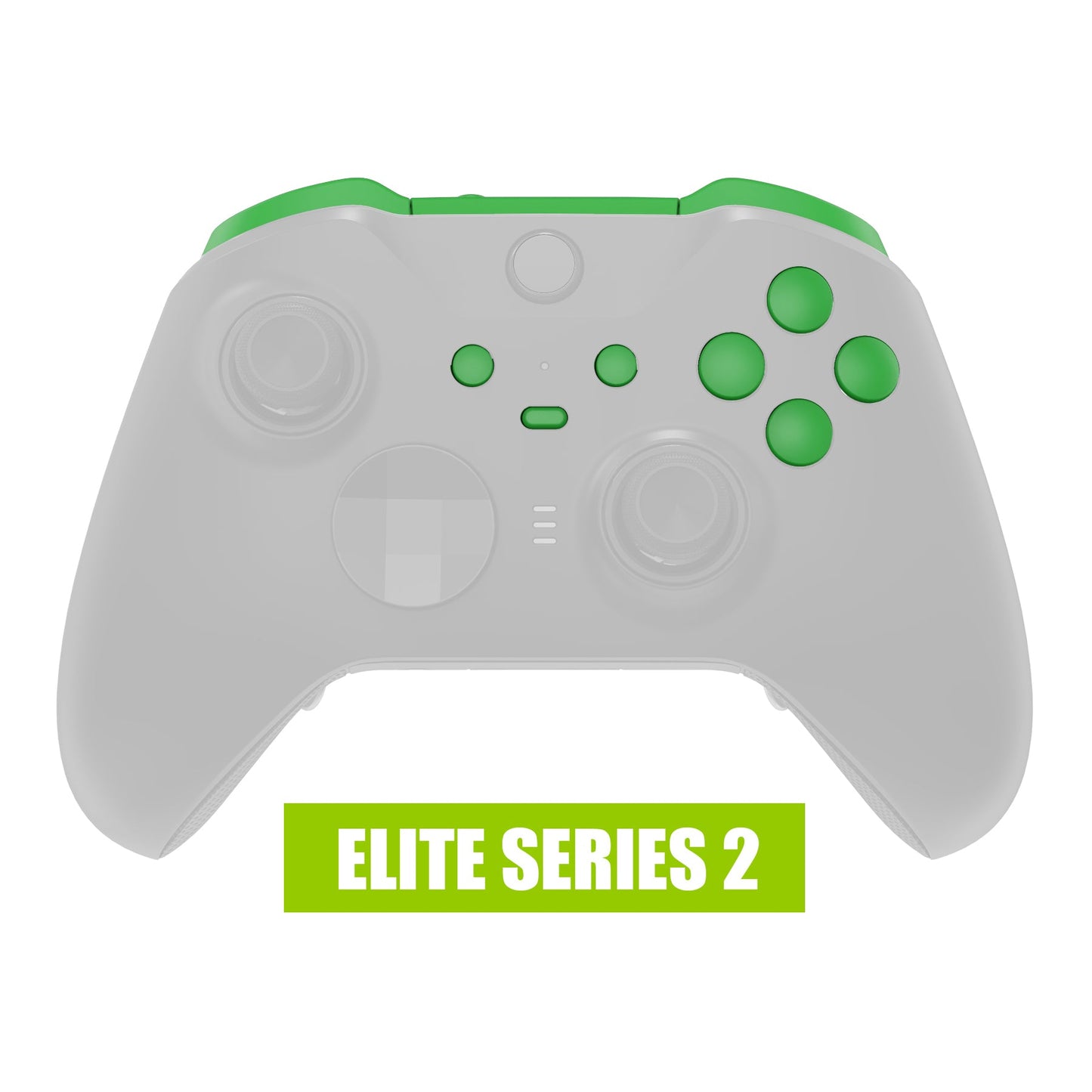 eXtremeRate Retail Green Replacement Buttons for Xbox One Elite Series 2 Controller, LB RB LT RT Bumpers Triggers ABXY Start Back Sync Profile Switch Keys for Xbox One Elite V2 Controller (Model 1797 and Core Model 1797) - IL106