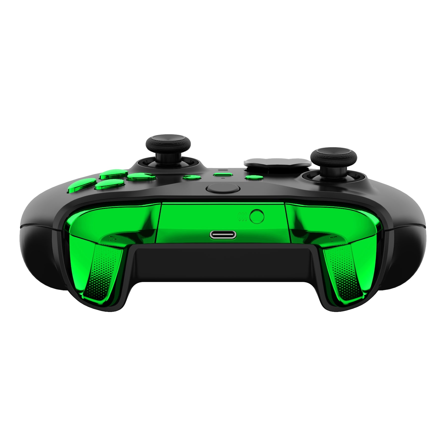 eXtremeRate Retail Chrome Green Replacement Buttons for Xbox One Elite Series 2 Controller, LB RB LT RT Bumpers Triggers ABXY Start Back Sync Profile Switch Keys for Xbox One Elite V2 Controller (Model 1797 and Core Model 1797) - IL206
