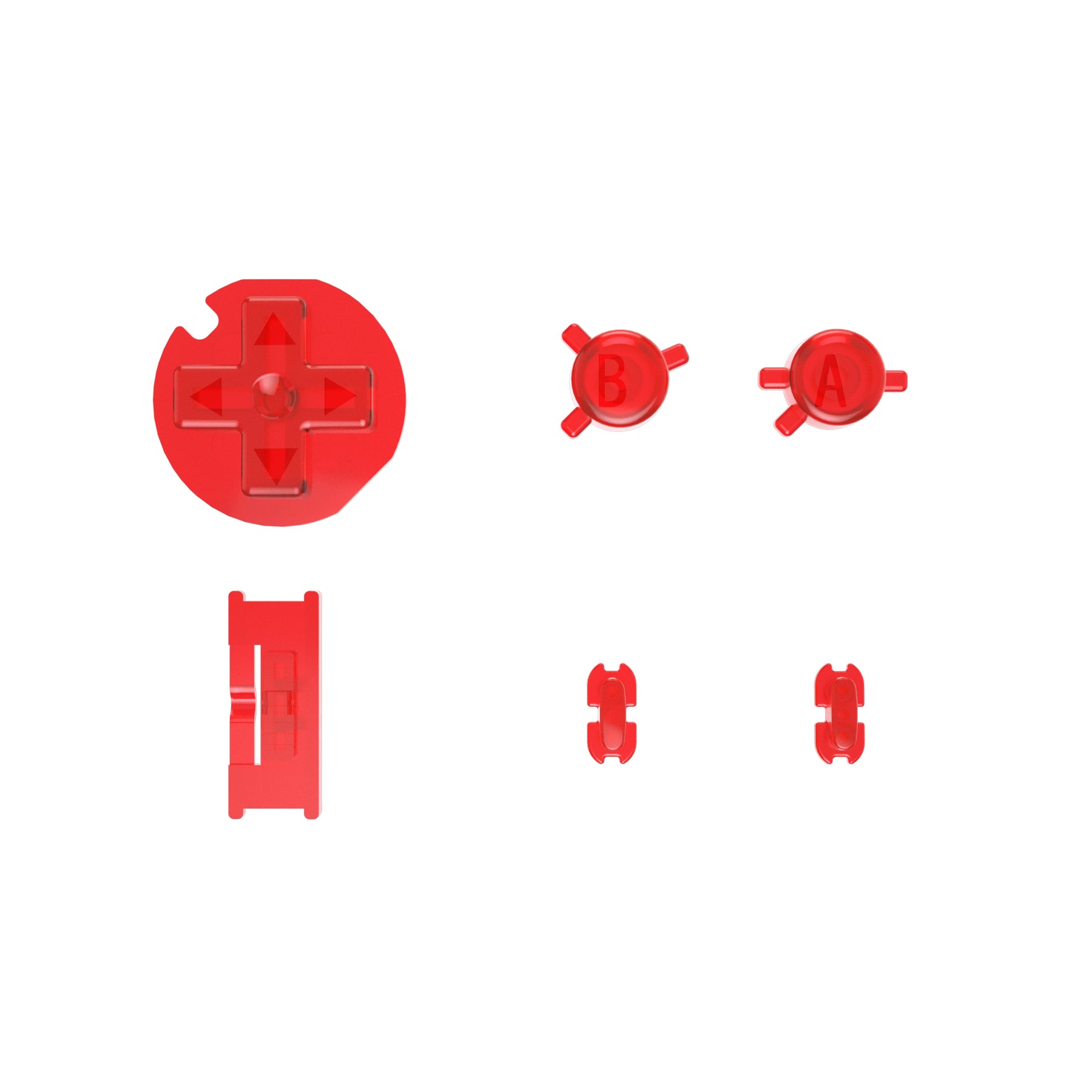 eXtremeRate Retail eXtremeRate Clear Red Replacement Full Set Buttons for Gameboy Color GBC - Handheld Game Console NOT Included - JCB4002