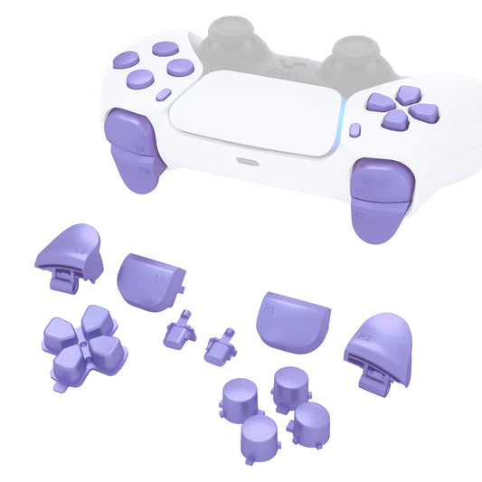 eXtremeRate Retail Replacement D-pad R1 L1 R2 L2 Triggers Share Options Face Buttons, Metallic Snowstorm Mauve Full Set Buttons Compatible with ps5 Controller BDM-010 & BDM-020 - JPF1043G2