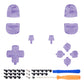eXtremeRate Retail Replacement D-pad R1 L1 R2 L2 Triggers Share Options Face Buttons, Clear Atomic Purple Full Set Buttons Compatible With ps5 Controller BDM-010 & BDM-020 - JPF3005G2