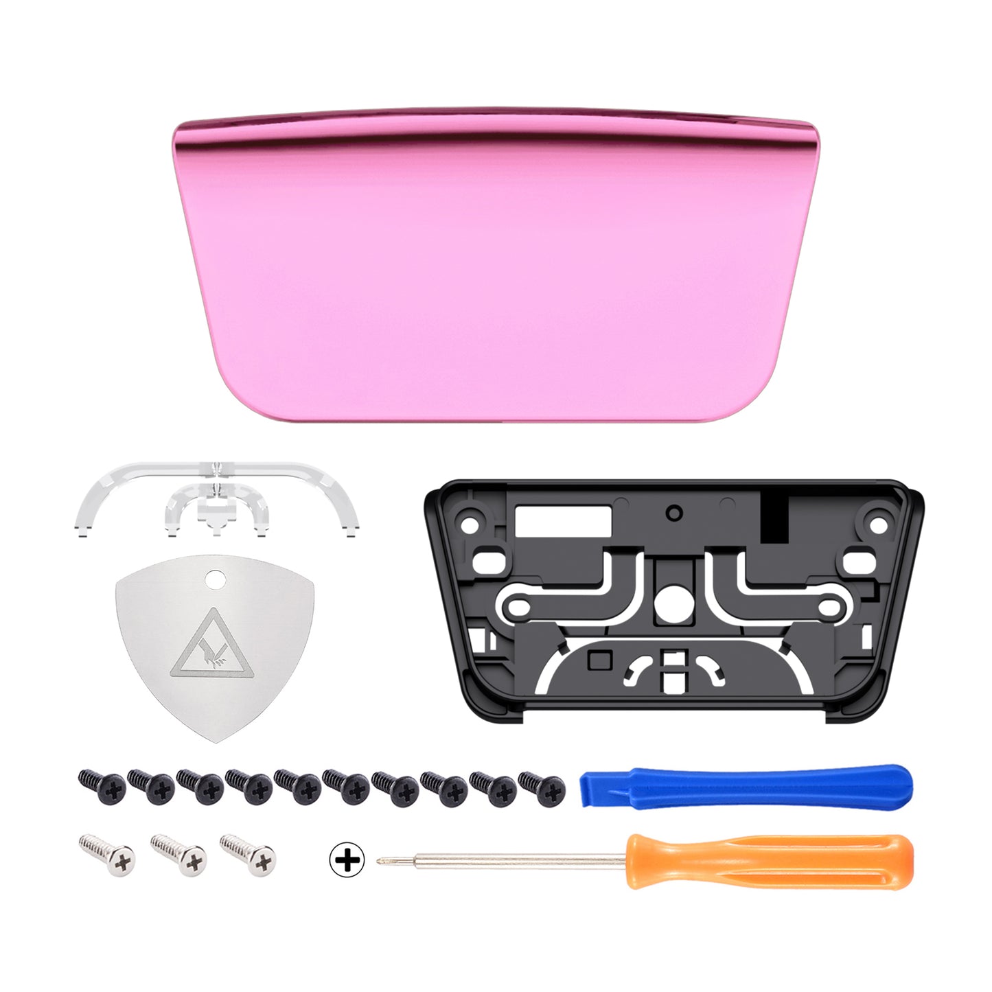 eXtremeRate Retail Chrome Pink Replacement Touchpad Cover Compatible with ps5 Controller BDM-010 BDM-020 & BDM-030, Custom Part Touch Pad Compatible with ps5 Controller - Controller NOT Included - JPF4049G3