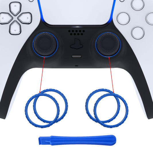 eXtremeRate Retail Blue Replacement Accessories for ps5 Controller, Custom Accent Rings for ps5 Controller - Controller NOT Included - JPF5005