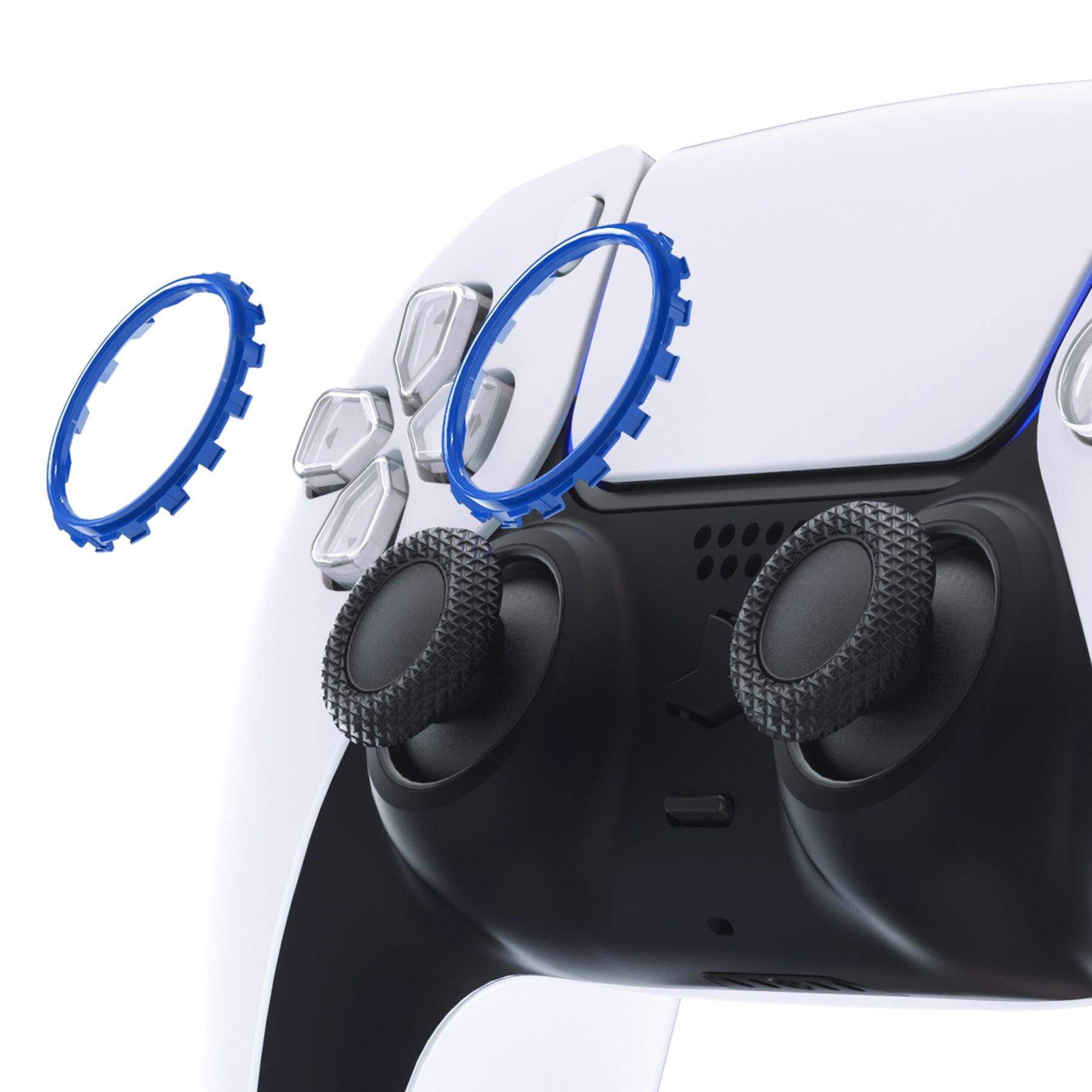 eXtremeRate Custom Replacement Accent Rings for PS5 Controller Blue