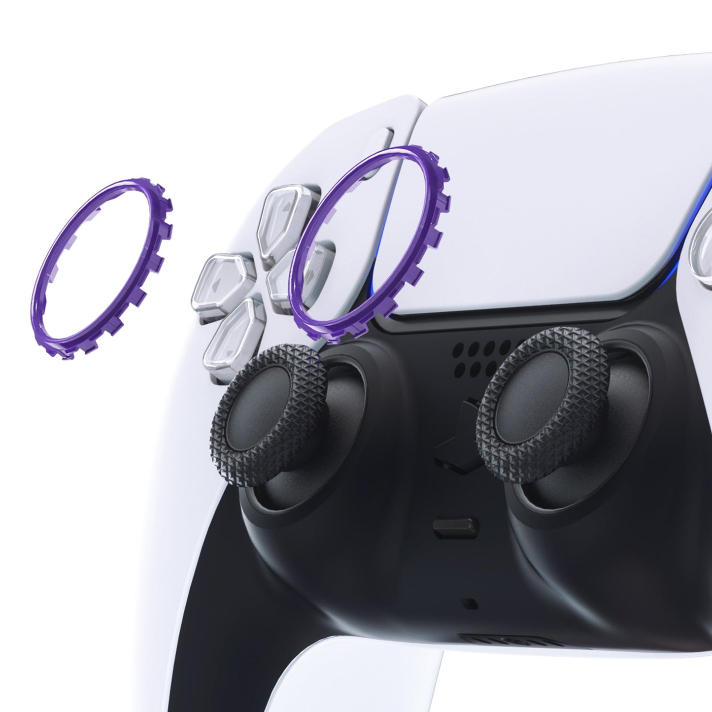 eXtremeRate Retail Purple Replacement Accessories for ps5 Controller, Custom Accent Rings for ps5 Controller - Controller NOT Included - JPF5007