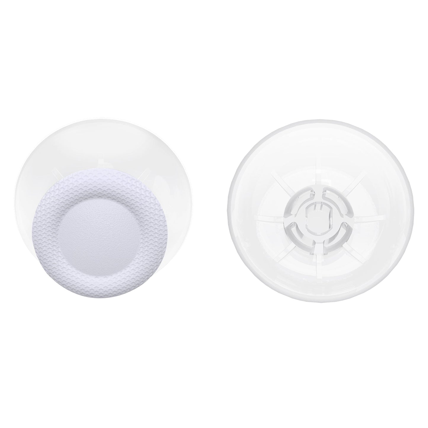 eXtremeRate Retail Solid White & Clear Replacement Thumbsticks for ps5 Controller, Custom Analog Stick Joystick Compatible with ps5, for ps4 All Model Controller - JPF628