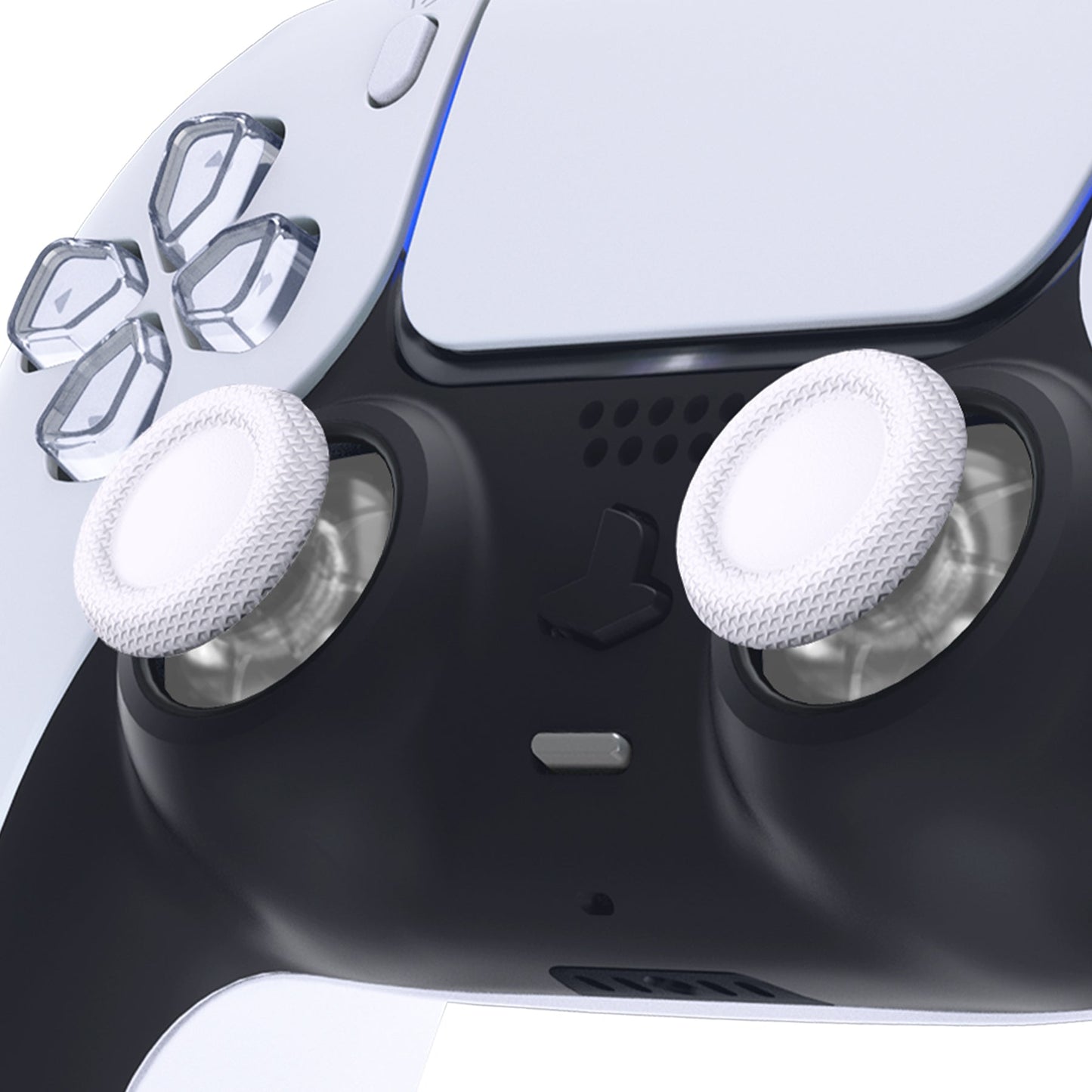 eXtremeRate Retail White & Clear Replacement Thumbsticks for ps5 Controller, Custom Analog Stick Joystick Compatible with ps5, for ps4 All Model Controller - JPF629