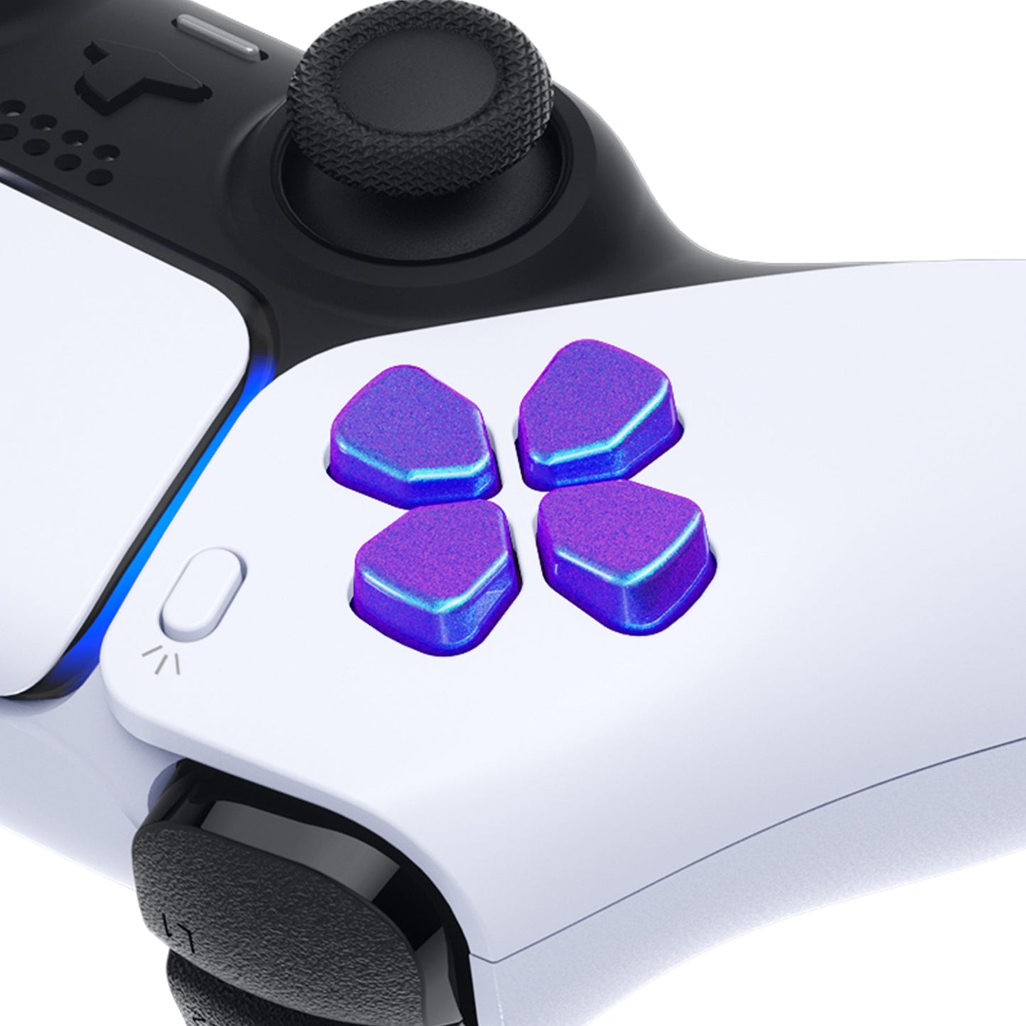 eXtremeRate Retail Ergonomic Split Dpad Buttons (SDP Buttons) for ps5 Controller, Chameleon Purple Blue Independent Dpad Direction Buttons for ps5, for ps4 All Model Controller - JPF8010