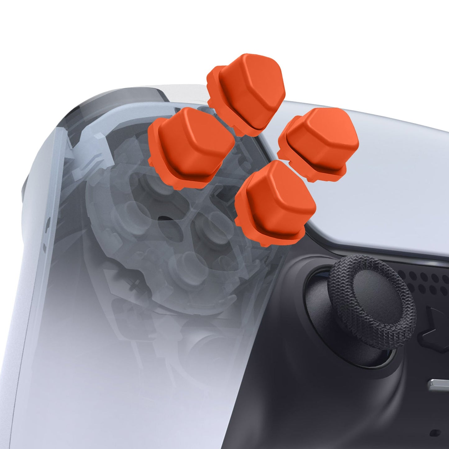 eXtremeRate Retail Ergonomic Split Dpad Buttons (SDP Buttons) for ps5 Controller, Orange Independent Dpad Direction Buttons for ps5, for ps4 All Model Controller - JPF8014