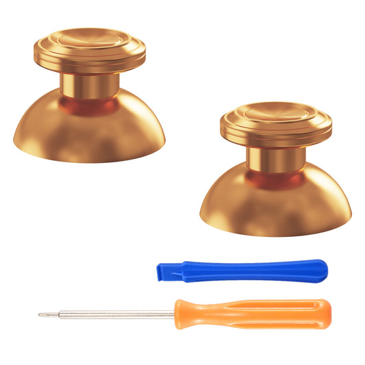 eXtremeRate Retail Custom Gold Metal Thumbsticks for ps5 Controller, Replacement Aluminum Analog Stick Joystick for ps4 Controller - Controller NOT Included - JPFC001
